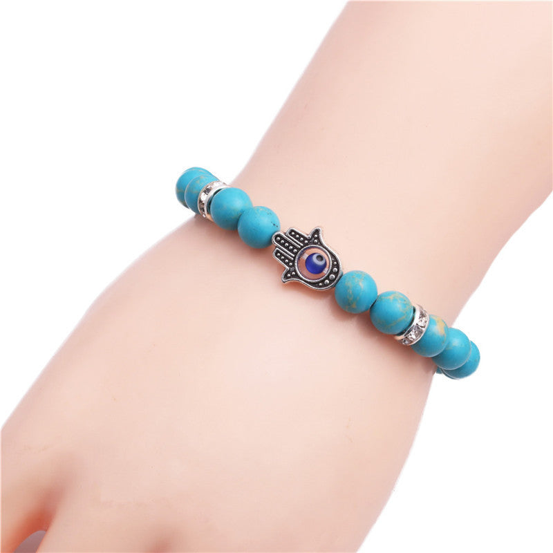 Bracelet Palmier en Perles Turquoise Margaux – Élégance Naturelle