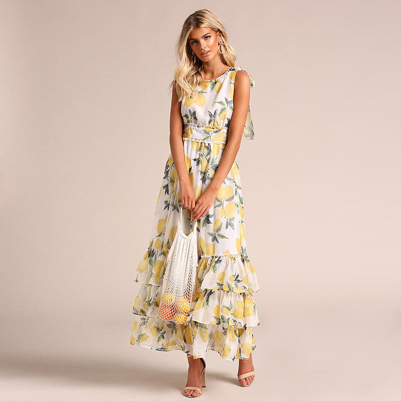 Élise – Robe Sans Manches Imprimée Sexy et Élégante – Légèreté et Raffinement