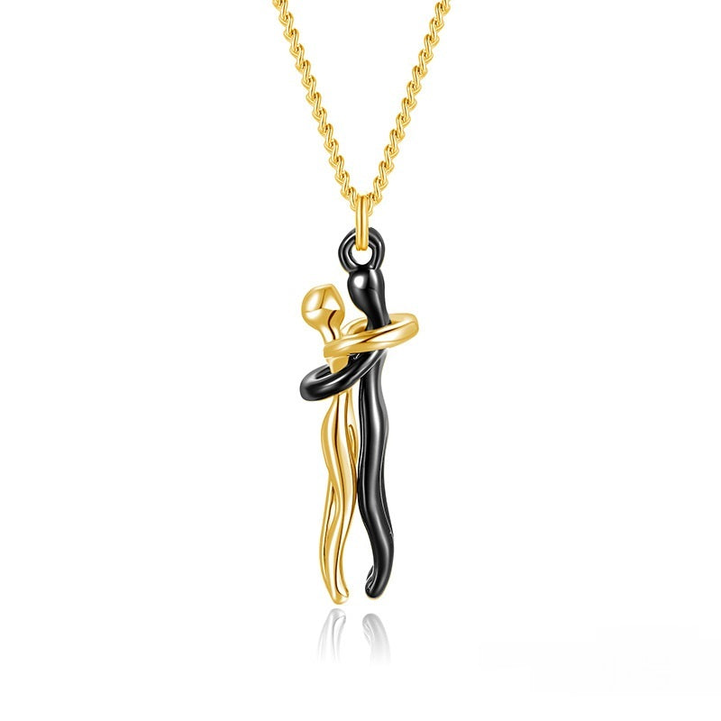 Collier Étreinte Éternelle – Cadeau Couple, Saint-Valentin, Bijou Tendance