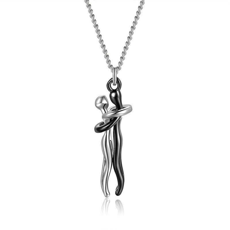 Collier Étreinte Éternelle – Cadeau Couple, Saint-Valentin, Bijou Tendance