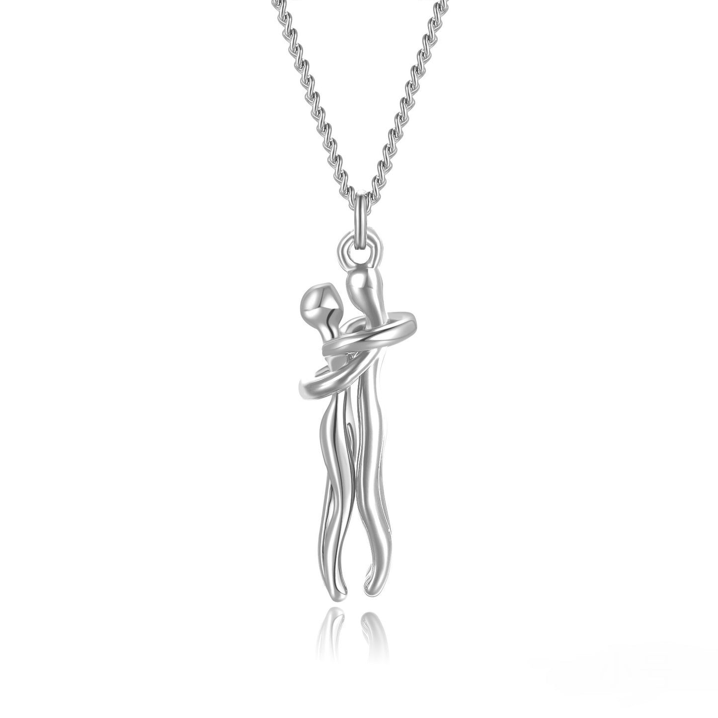 Collier Étreinte Éternelle – Cadeau Couple, Saint-Valentin, Bijou Tendance