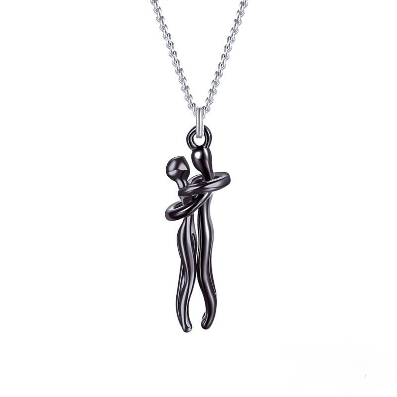 Collier Étreinte Éternelle – Cadeau Couple, Saint-Valentin, Bijou Tendance