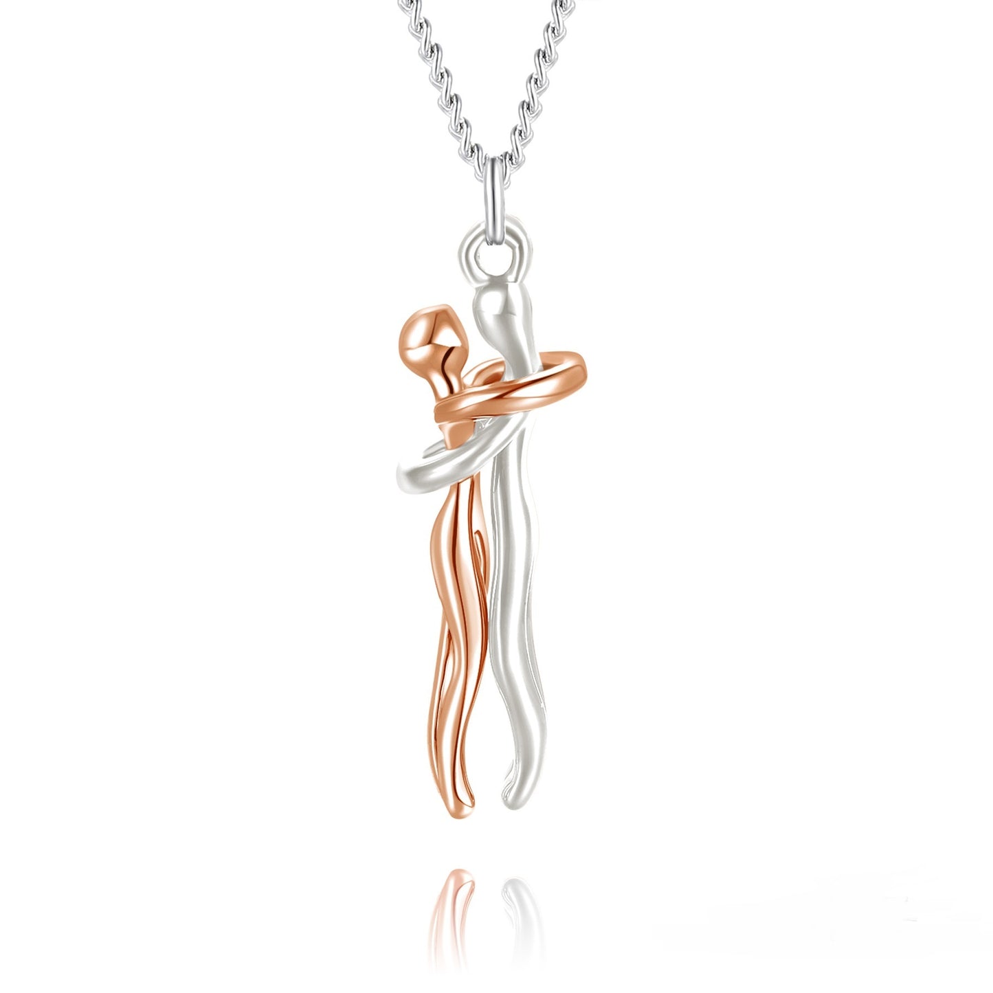 Collier Étreinte Éternelle – Cadeau Couple, Saint-Valentin, Bijou Tendance