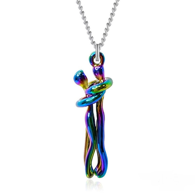 Collier Étreinte Éternelle – Cadeau Couple, Saint-Valentin, Bijou Tendance