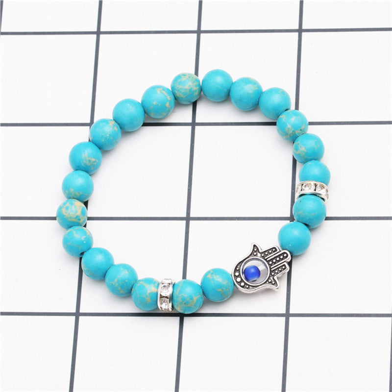 Bracelet Palmier en Perles Turquoise Margaux – Élégance Naturelle