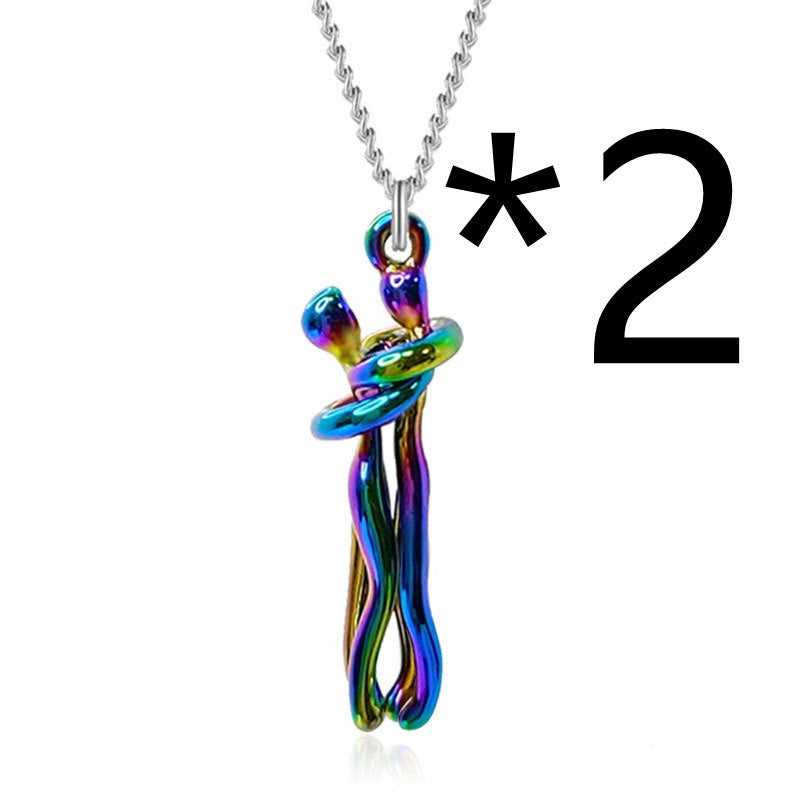 Collier Étreinte Éternelle – Cadeau Couple, Saint-Valentin, Bijou Tendance