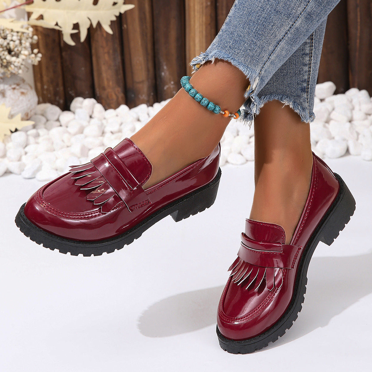 Chaussures Vintage en Cuir Verni pour Homme - Élégance et Confort