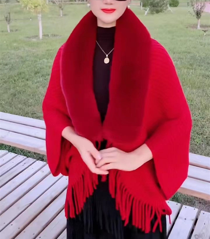 Éloïse - Châle en Laine Tricoté Épais, Confort et Élégance
