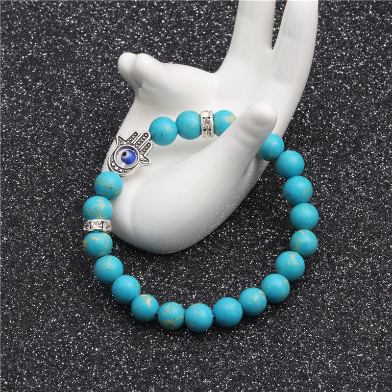 Bracelet Palmier en Perles Turquoise Margaux – Élégance Naturelle