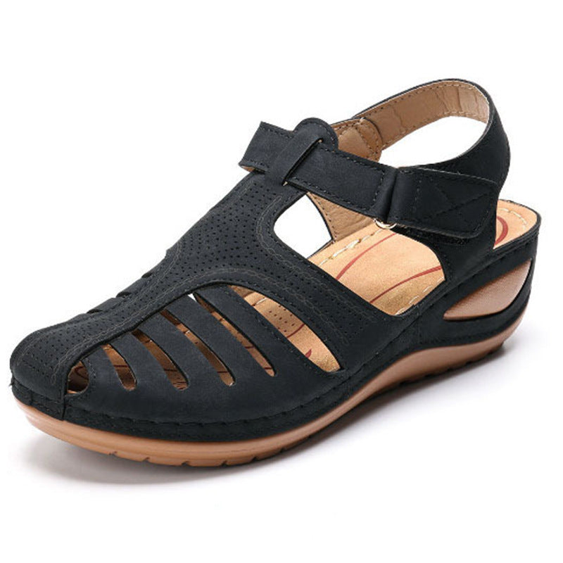 Charme Rétro – Sandales compensées au confort vintage