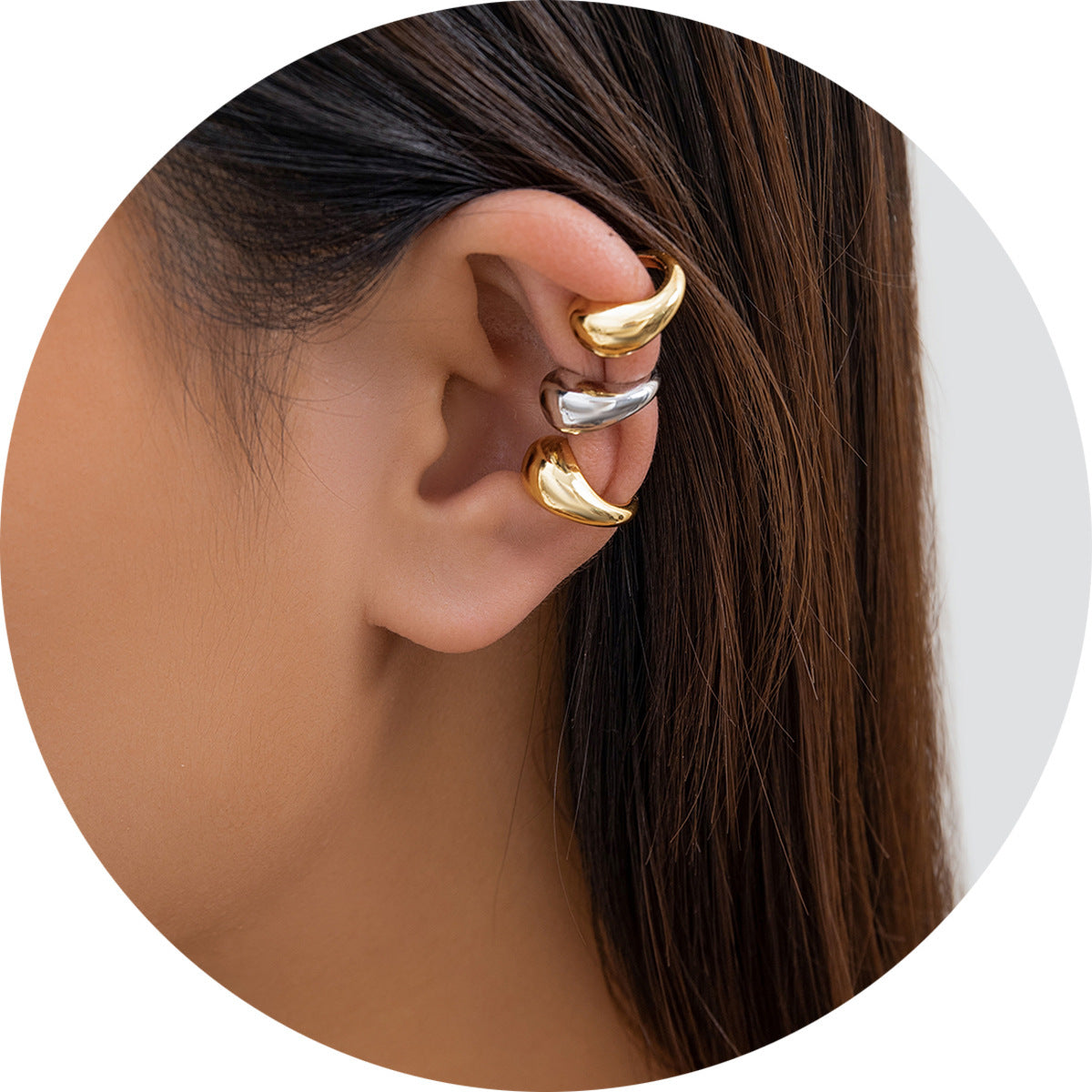 Boucle d’oreille vintage punk – Bijou audacieux en forme de virgule et goutte