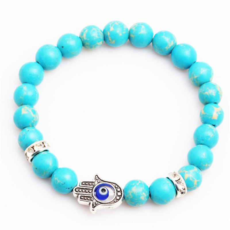 Bracelet Palmier en Perles Turquoise Margaux – Élégance Naturelle