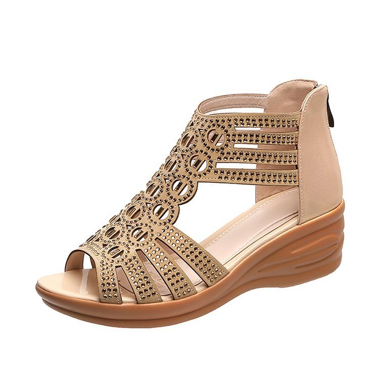 Élina - Sandales Compensées Chic au Bout Ouvert pour un Style Élégant