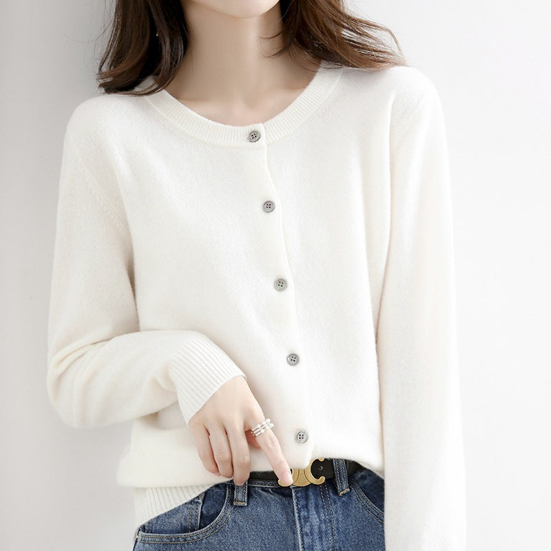 Juliette | Cardigan tricoté col rond – Élégance et confort pour femme.