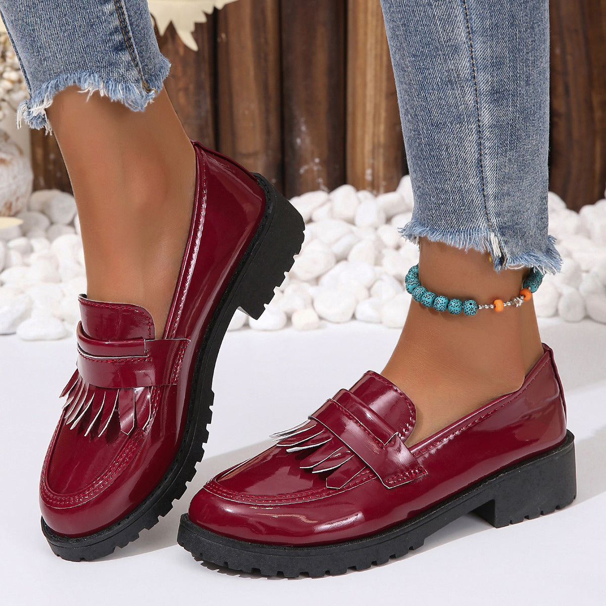 Chaussures Vintage en Cuir Verni pour Homme - Élégance et Confort