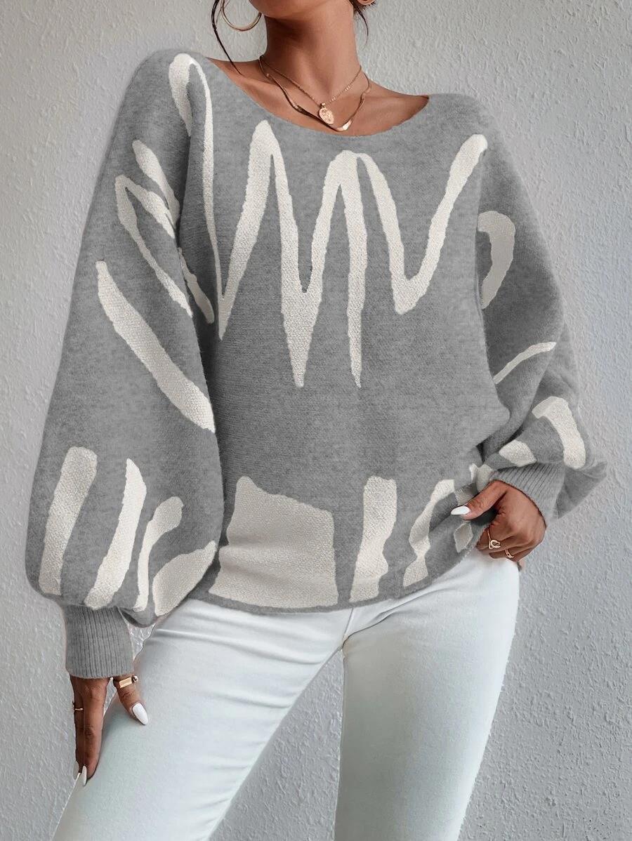 Pull à Manches Lanternes avec Imprimé : Le Top Tendance pour un Look Unique et Stylé