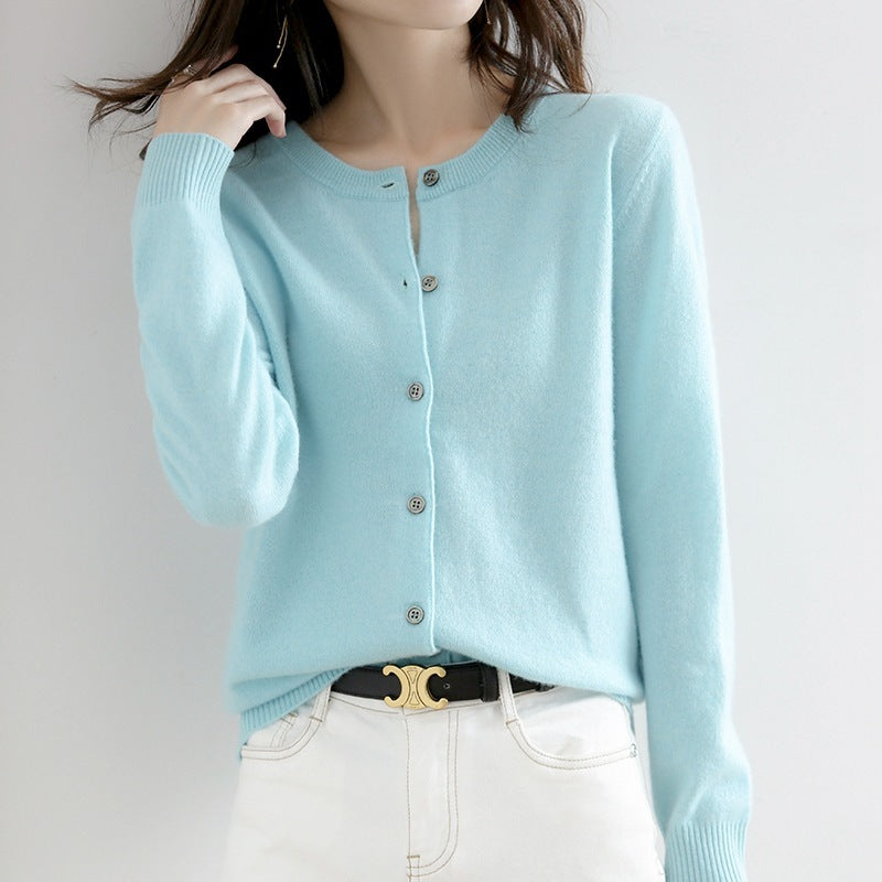 Juliette | Cardigan tricoté col rond – Élégance et confort pour femme.