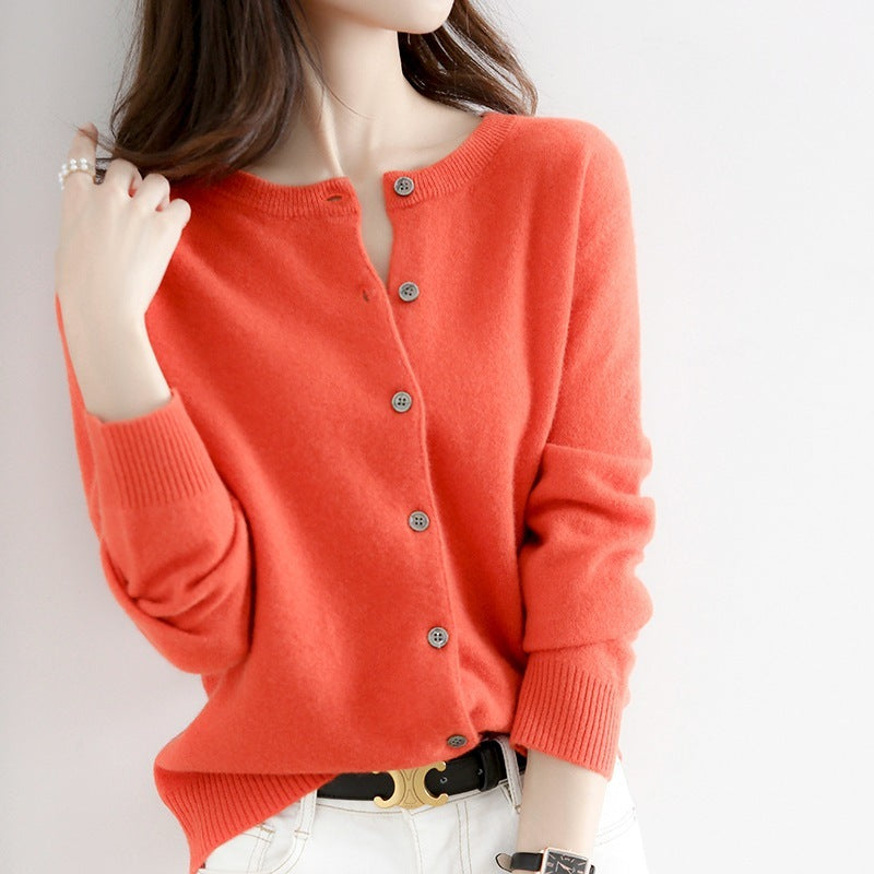 Juliette | Cardigan tricoté col rond – Élégance et confort pour femme.