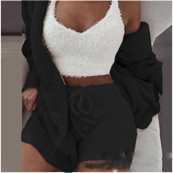 Juliette - 3 Pièces de Vêtements d'Intérieur en Peluche Élégants pour Femmes