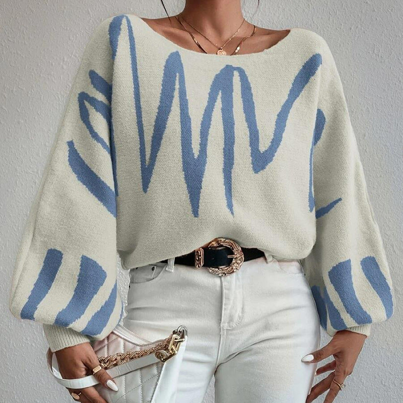 Pull à Manches Lanternes avec Imprimé : Le Top Tendance pour un Look Unique et Stylé