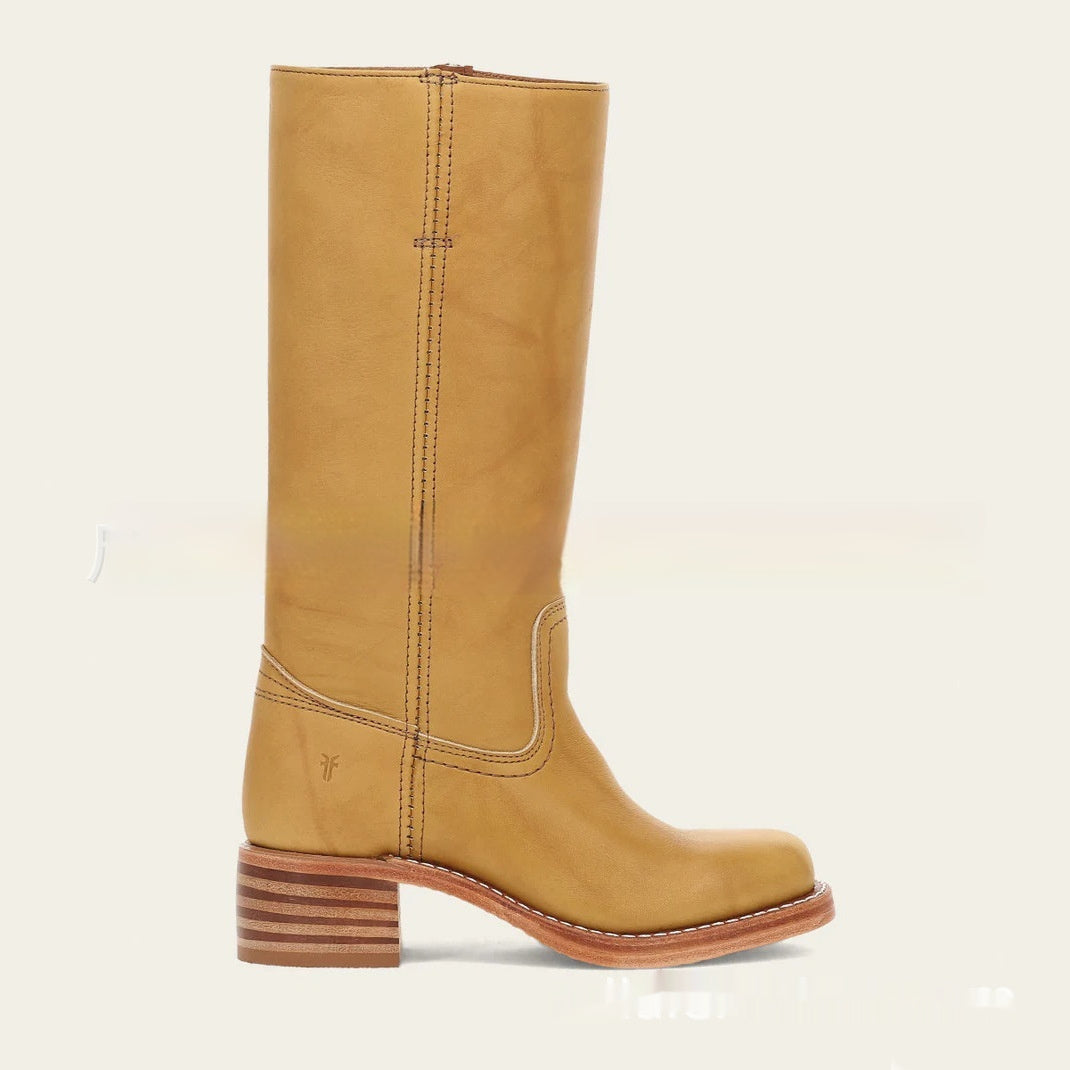Bottes western rétro
Bottes femmes automne hiver
Chaussures à talon moyen
Mode rétro chic pour femmes
Bottes à tige haute
Chaussures confortables et stylées
Mode féminine automne 2025
Bottes en PU artificiel