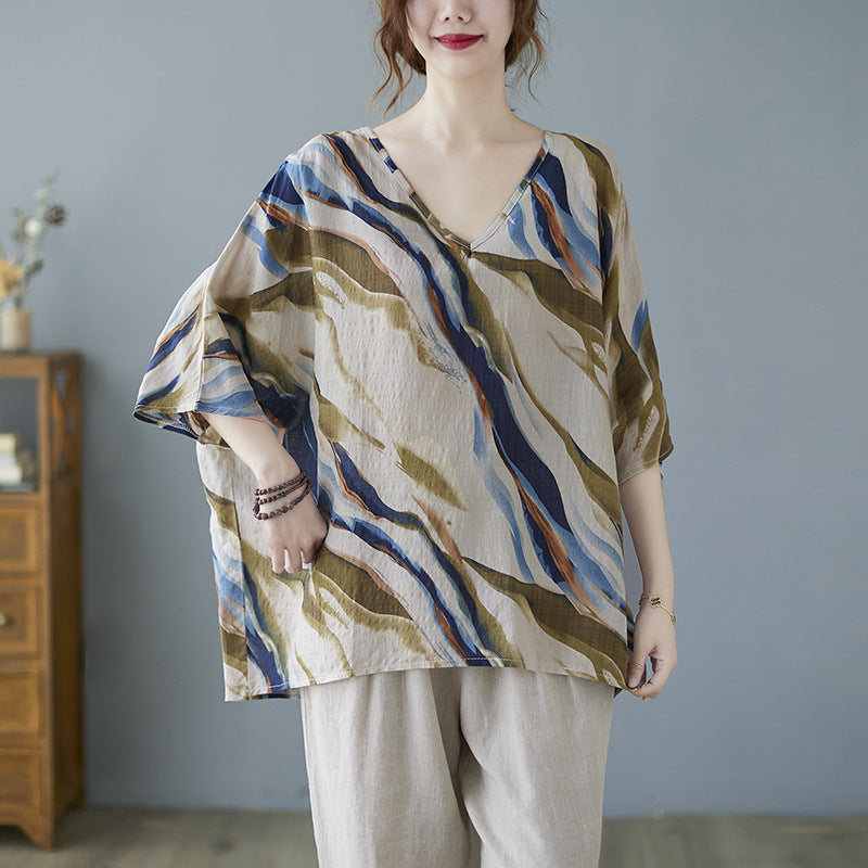 Solène, la chemise artistique en coton et lin pour une allure libre et stylée
