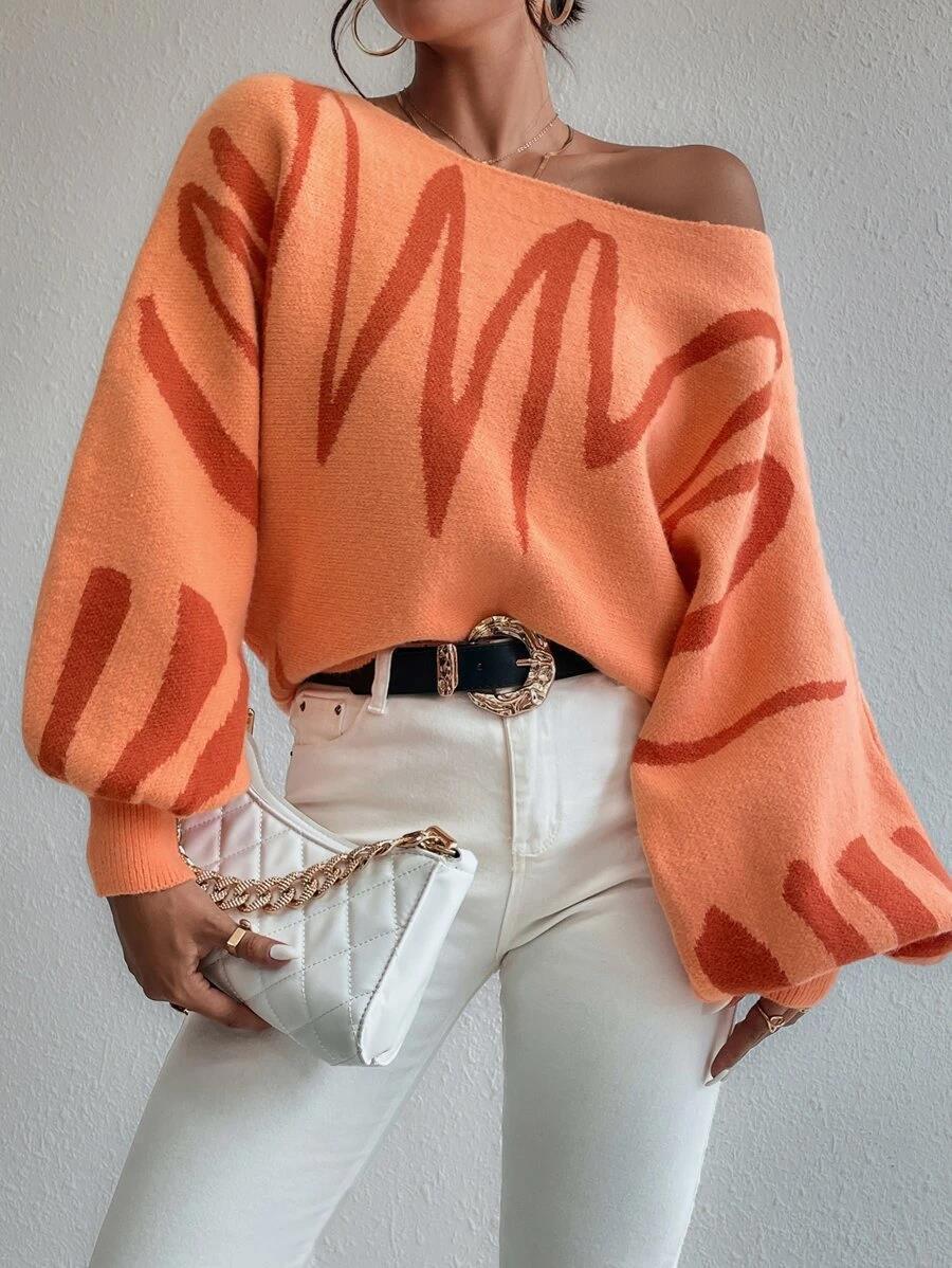 Pull à Manches Lanternes avec Imprimé : Le Top Tendance pour un Look Unique et Stylé
