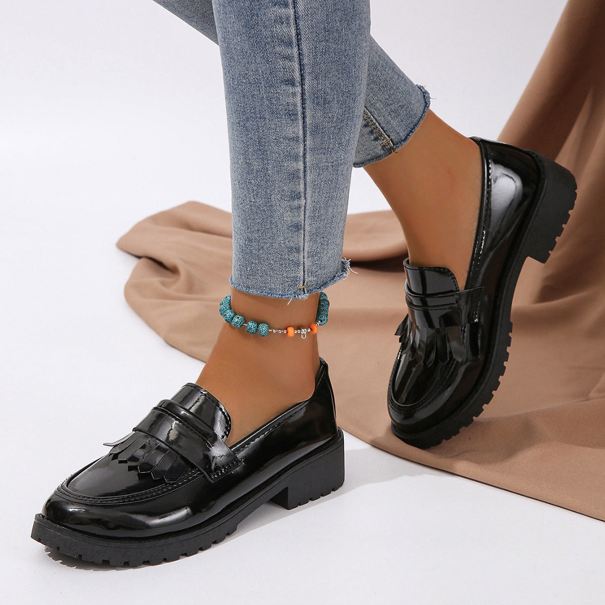 Chaussures Vintage en Cuir Verni pour Homme - Élégance et Confort
