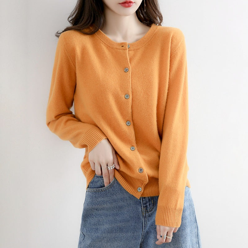 Juliette | Cardigan tricoté col rond – Élégance et confort pour femme.