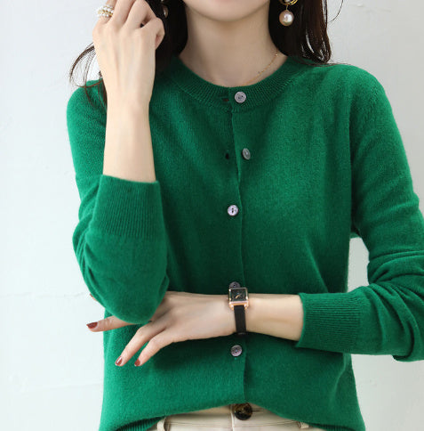 Juliette | Cardigan tricoté col rond – Élégance et confort pour femme.