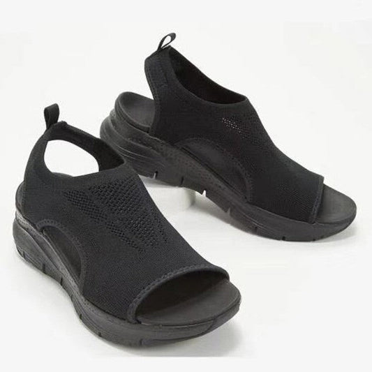  sandales ouvertes noires femme confort marche