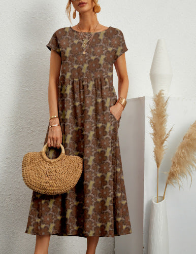 Robe fleurie en coton et lin – Élégante, légère et parfaite pour l’été
