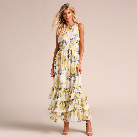 Élise – Robe Sans Manches Imprimée Sexy et Élégante – Légèreté et Raffinement