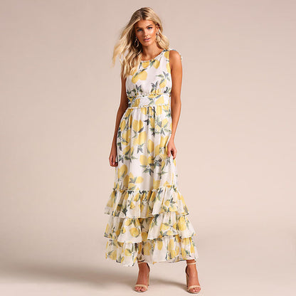 Élise – Robe Sans Manches Imprimée Sexy et Élégante – Légèreté et Raffinement