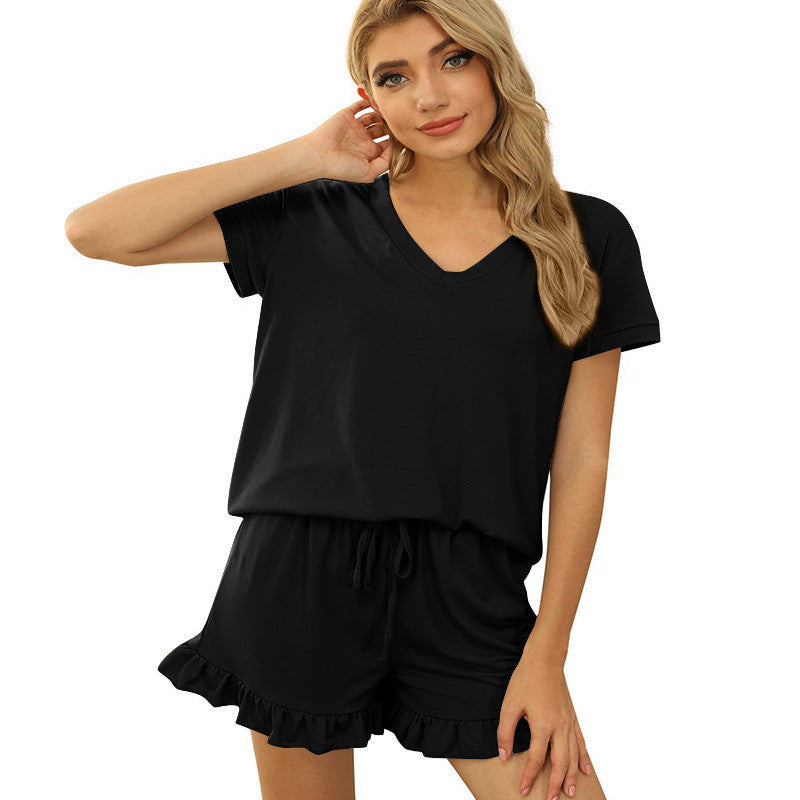 Pyjama Court Femme Deux Pièces – Élégance et Confort avec Charlotte