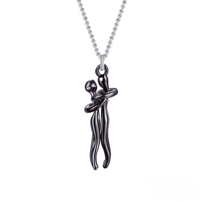 Collier Étreinte Éternelle – Cadeau Couple, Saint-Valentin, Bijou Tendance