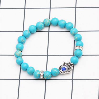 Bracelet Palmier en Perles Turquoise Margaux – Élégance Naturelle