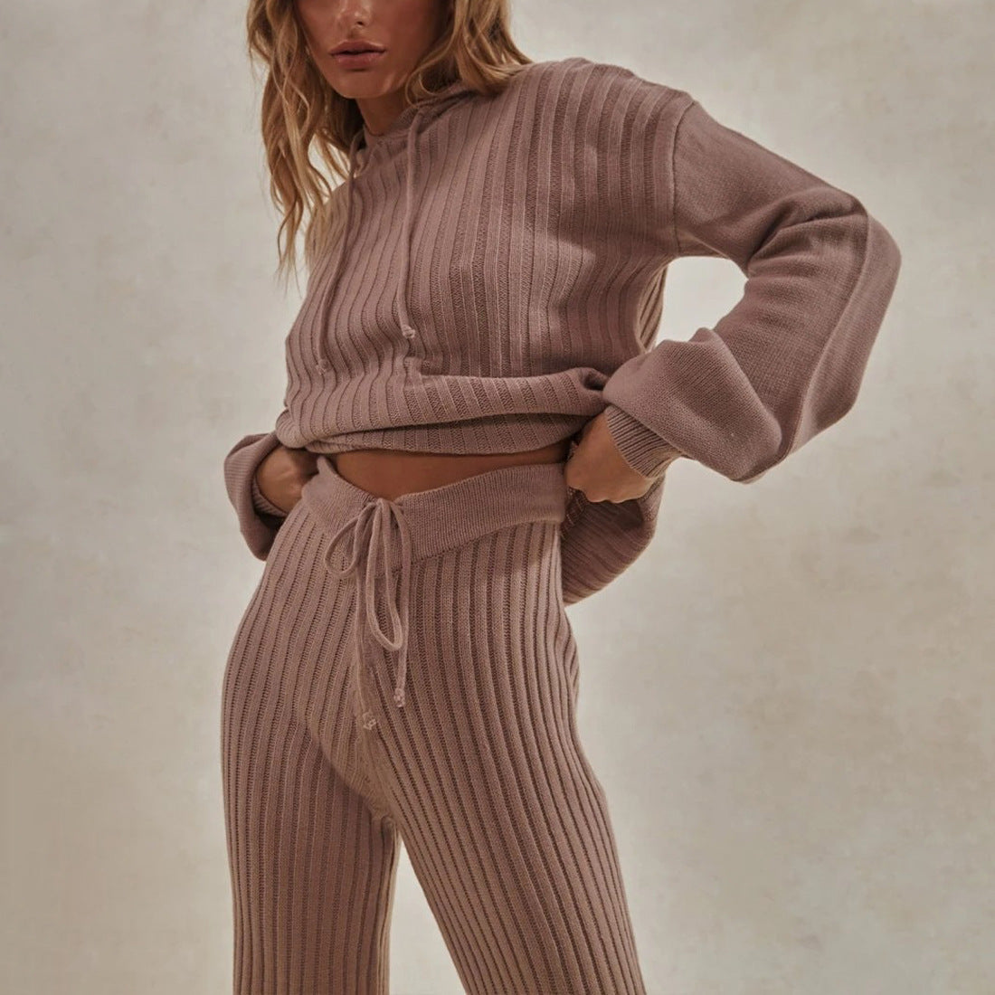 Adèle – Ensemble pull et pantalon large femme, chic et confortable