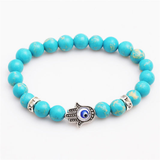Bracelet Palmier en Perles Turquoise Margaux – Élégance Naturelle