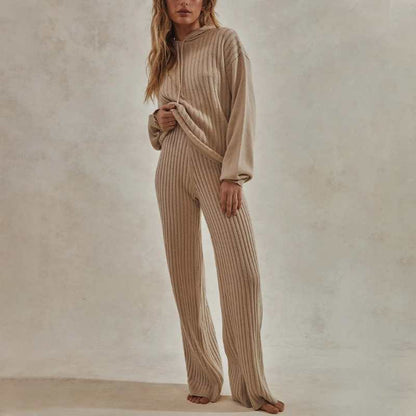 Adèle – Ensemble pull et pantalon large femme, chic et confortable