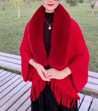Éloïse - Châle en Laine Tricoté Épais, Confort et Élégance