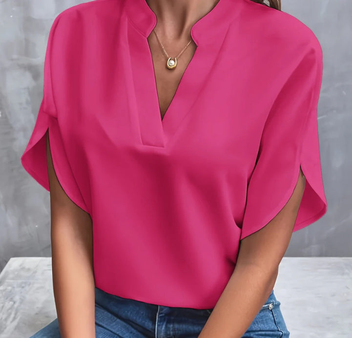 Manon – Blouse d'Été en Mousseline à Manches Courtes, Élégance Décontractée au Quotidien