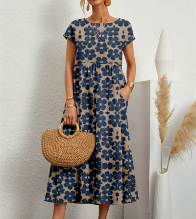 Robe fleurie en coton et lin – Élégante, légère et parfaite pour l’été