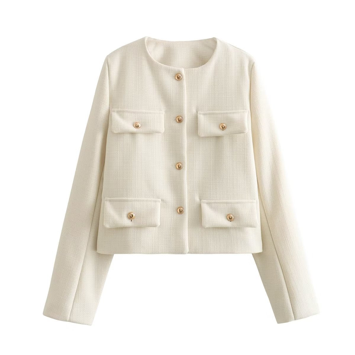 Élise | Veste Courte Femme Élégante avec Boutons – Chic et Polyvalente.