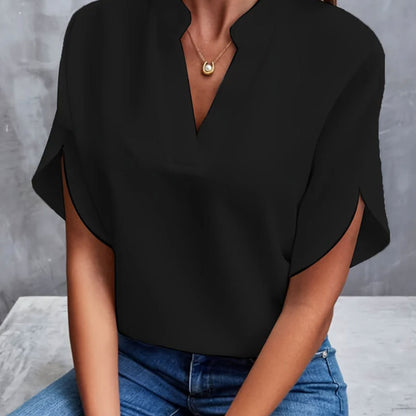 Manon – Blouse d'Été en Mousseline à Manches Courtes, Élégance Décontractée au Quotidien