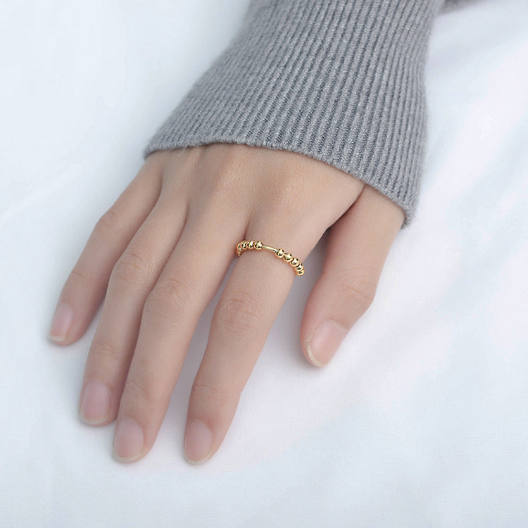 Bague Élise – Élégance Minimaliste en Perles d’Argent