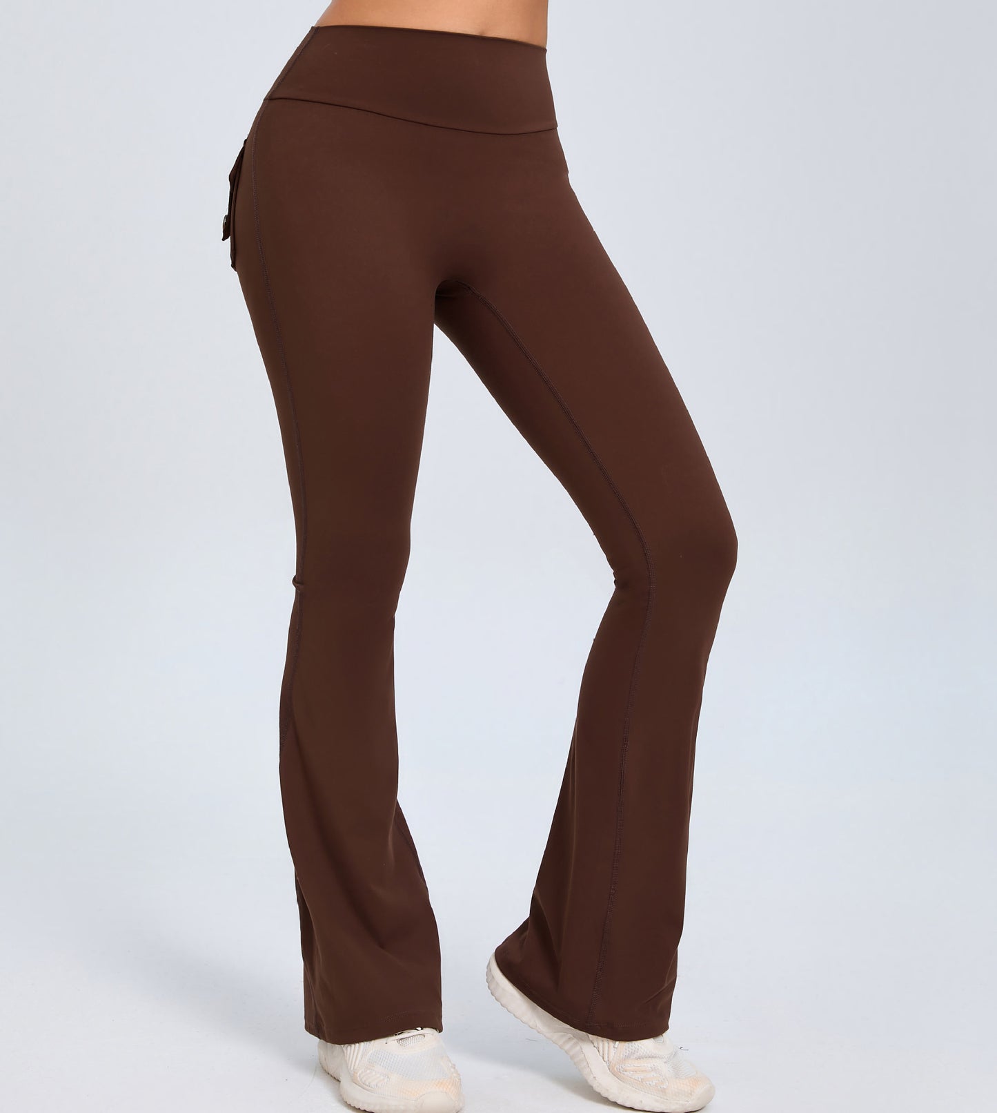 Élise - Pantalon de yoga évasé avec poches, taille haute, push-up fessier.