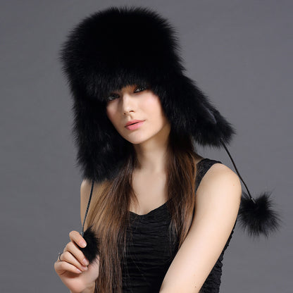 Chapeau Lei Feng en fourrure de renard coréenne - Mode automne hiver