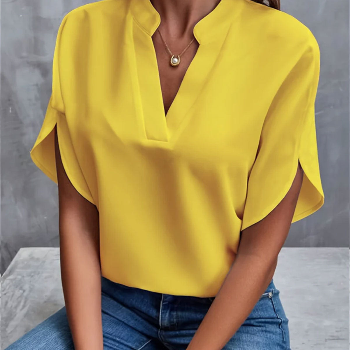 Manon – Blouse d'Été en Mousseline à Manches Courtes, Élégance Décontractée au Quotidien