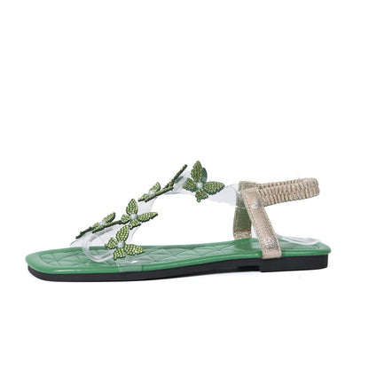 Papillon d’Été – Sandales plates scintillantes au charme délicat